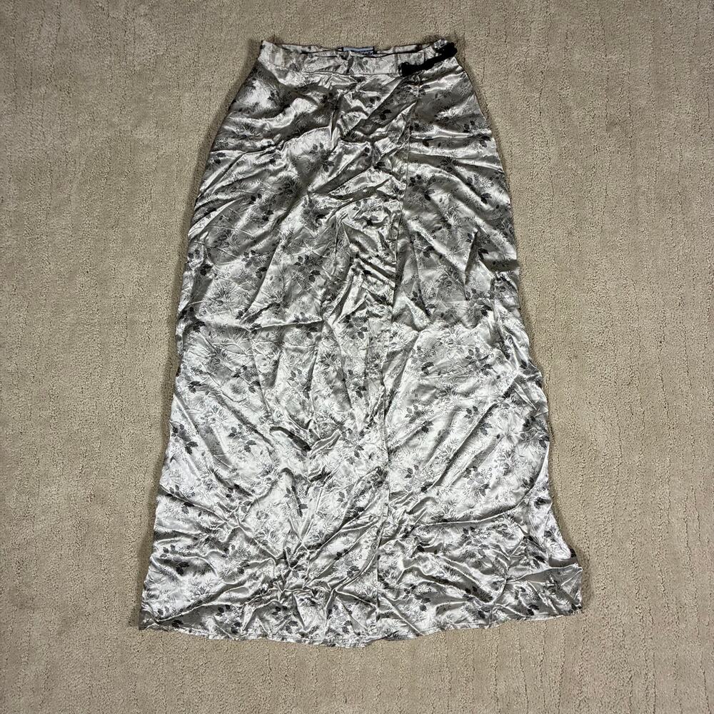 Vintage 90s/Y2K Street Code Womens 24W Satin Grunge Indie Sleaze Edgy Midi Skirt